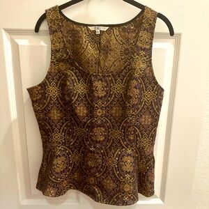 BB Dakota Purple/ Gold floral paisley tapestry print NWT Size Large